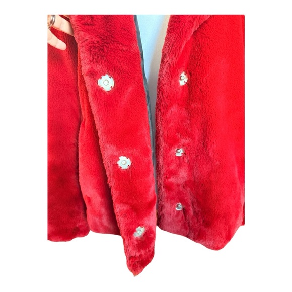 Avec Les Filles Red Faux Fur Coat - Picture 3 of 5